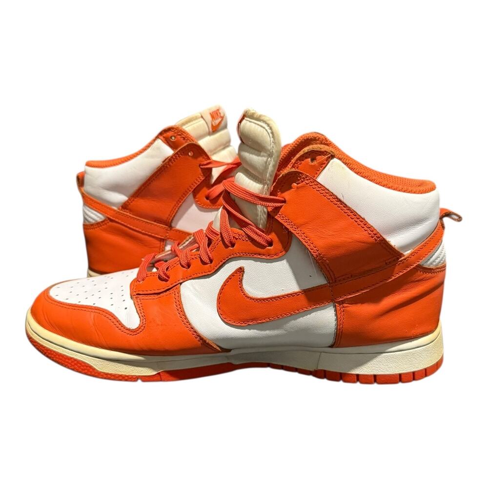 Nike Dunk High Men’s Size 10 Orange 2009 Leather High Top Sneakers Syracuse - Picture 7 of 9